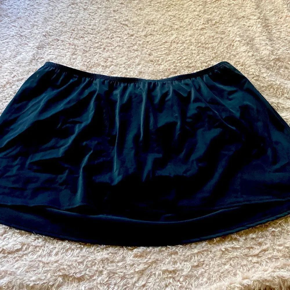 Lane Bryant Cacique Swimsuit Skirt Bottom Panties 26 Black